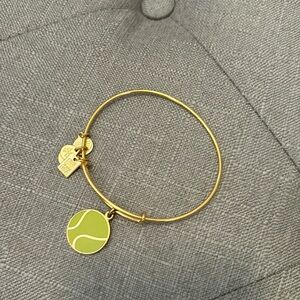 Alex & Ani gold bracelet with tennis ball charm
